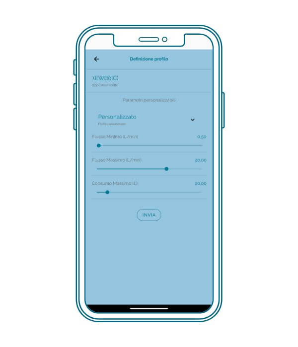 Il pannello di controllo di ELTEK APP: modalità rilevatore perdite per under flow