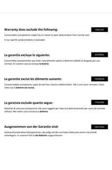 anteprima pdf Consumables excluded from warranty